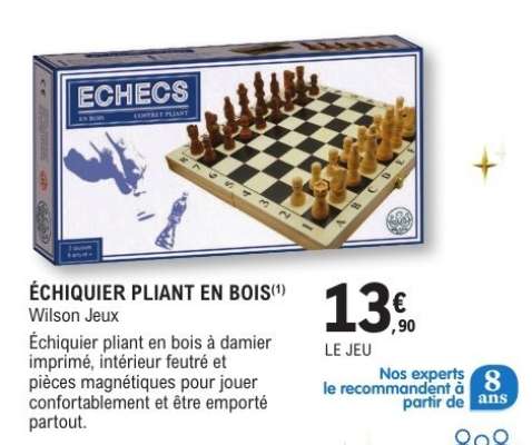 ÉCHIQUIER PLIANT EN BOIS