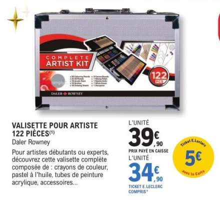 VALISETTE POUR ARTISTE 122 PIÈCES