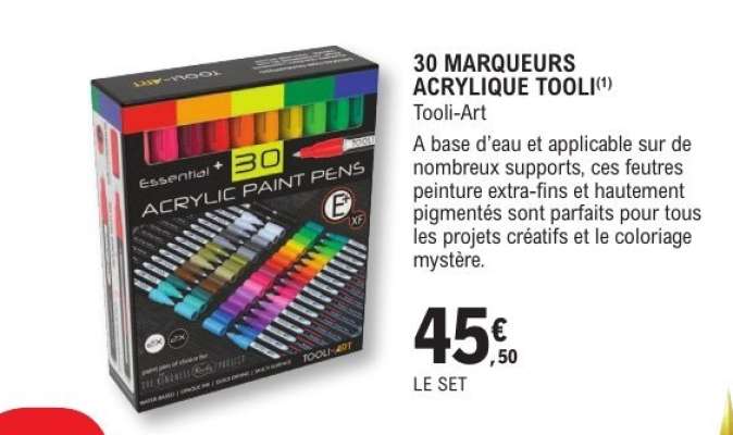 30 MARQUEURS ACRYLIQUE TOOLI