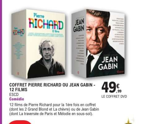 COFFRET PIERRE RICHARD OU JEAN GABIN - 12 FILMS