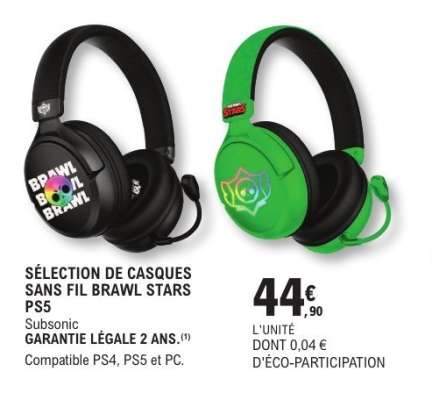 SÉLECTION DE CASQUES SANS FIL BRAWL STARS PS5