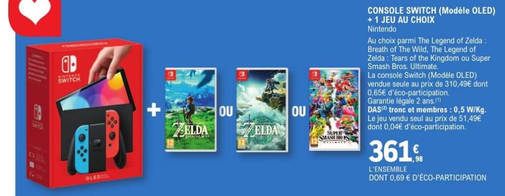 Console Switch (Modèle OLED) + 1 Jeu au choix