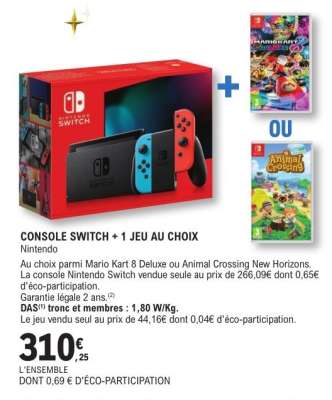 CONSOLE SWITCH + 1 JEU AU CHOIX