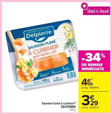 Saumon fumé à cuisiner DELPIERRE