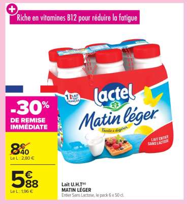 Lait U.H.T Matin Léger