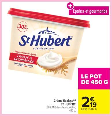 Crème épaisse ST HUBERT