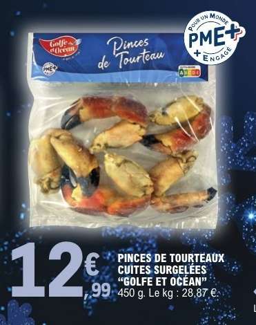 PINCÉS DE TOURTEAUX CUITES SURGELÉES “GOLFE ET OCÉAN”