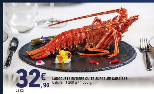 LANGOUSTE ENTIÈRE CUITE SURGELÉE CARAÏBES