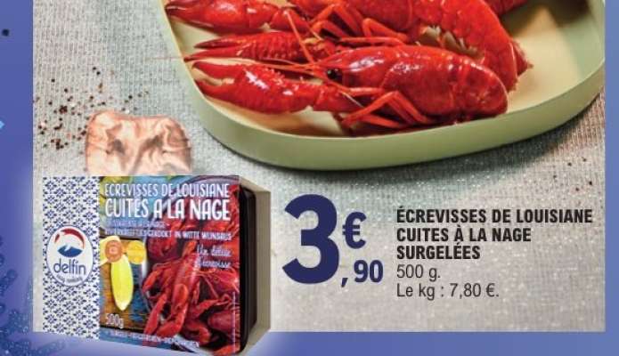 ÉCREVISSES DE LOUISIANE CUITES À LA NAGE SURGELÉES