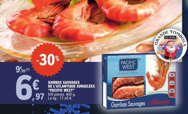 GAMBAS SAUVAGES DE L'ATLANTIQUE SURGELÉES 'PACIFIC WEST'
