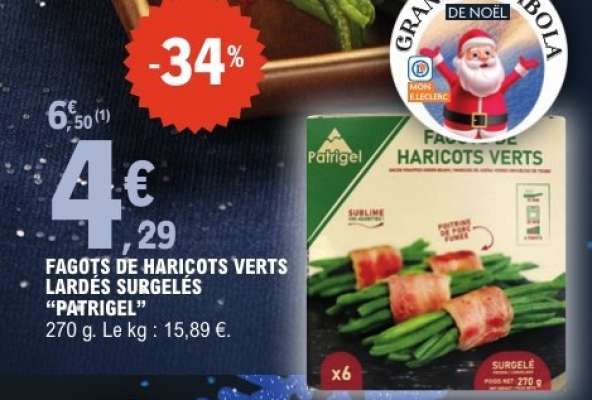 FAGOTS DE HARICOTS VERTS LARDÉS SURGELÉS “PATRIGEL”