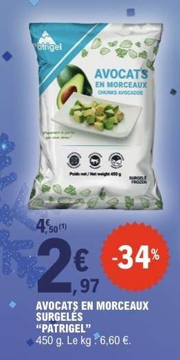 AVOCATS EN MORCEAUX SURGELÉS "PATRIGEL"