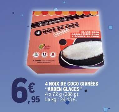 4 NOIX DE COCO GIVRÉES “ARDEN GLACES”