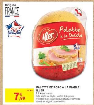 PALETTE DE PORC À LA DIABLE ILLER