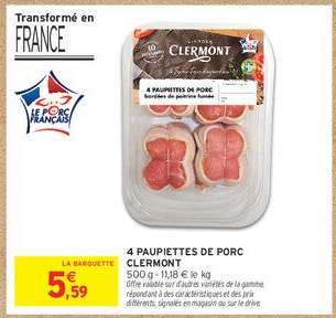 4 PAUPIETTES DE PORC CLERMONT