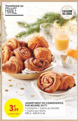 ASSORTIMENT DE VIENNOISERIES PUR BEURRE X9