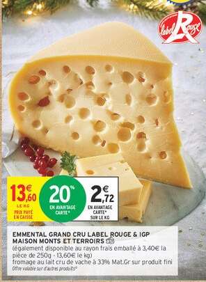 Emmental Grand Cru Label Rouge Igp