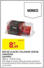 BÛCHE GLACÉE ITALIENNE CERISE AMARENA