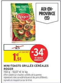 MINI-TOASTS GRILLÉS CÉRÉALES ROGER
