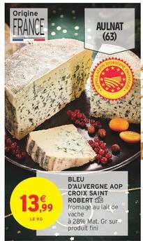 BLEU D'AUVERGNE AOP CROIX SAINT ROBERT