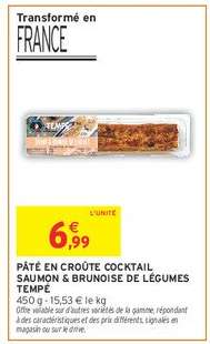 PÂTÉ EN CROÛTE COCKTAIL SAUMON & BRUNOISE DE LÉGUMES TEMPÉ