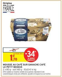 MOUSSE AU CAFÉ SUR GANACHE CAFÉ LE PETIT BASQUE