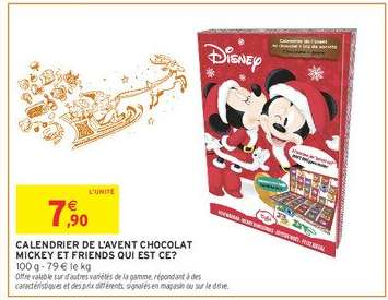 CALENDRIER DE L'AVENT CHOCOLAT MICKEY ET FRIENDS QUI EST CE?