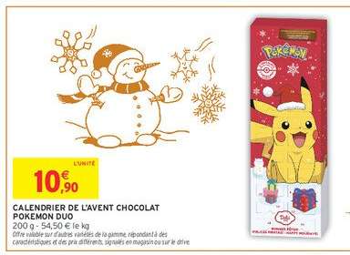 CALENDRIER DE L'AVENT CHOCOLAT POKEMON DUO