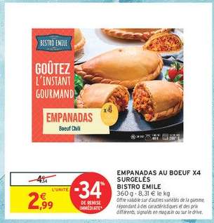EMPANADAS AU BOEUF X4 SURGELES