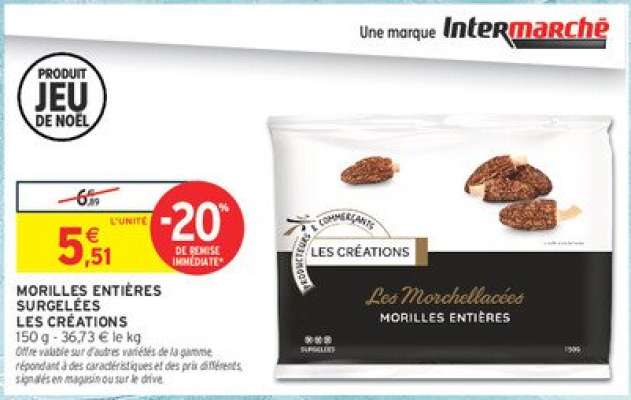 MORILLES ENTIÈRES SURGELÉES LES CRÉATIONS