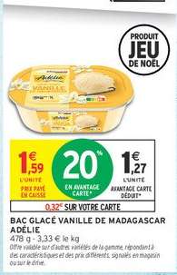 BAC GLACÉ VANILLE DE MADAGASCAR ADÉLIE