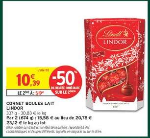 CORNET BOULES LAIT LINDOR