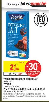 TABLETTE DESSERT CHOCOLAT AU LAIT