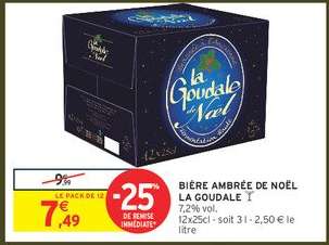 BIÈRE AMBRÉE DE NOËL LA GOUDALE