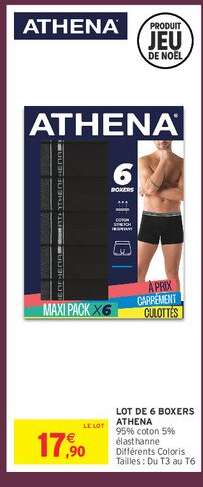 LOT DE 6 BOXERS ATHENA