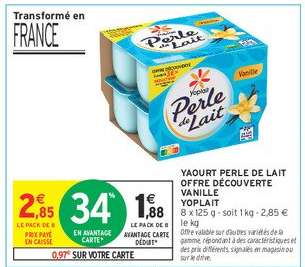 Yaourt Perle de Lait Offre Découverte Vanille Yoplait