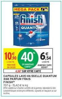 CAPSULES LAVE-VAISSELLE QUANTUM X68 PARFUM FRAIS FINISH