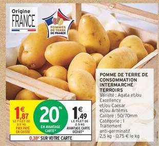 POMME DE TERRE DE CONSOMMATION INTERMARCHE TERROIRS