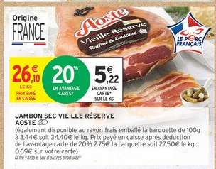 Jambon Sec Vieille Réserve Aoste
