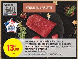 Viande bovine : pièce à fondue