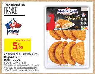 CORDON BLEU DE POULET RACLETTE MAÎTRE COQ
