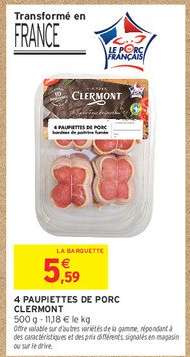 4 PAUPIETTES DE PORC CLERMONT