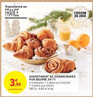 ASSORTIMENT DE VIENNOISERIES PUR BEURRE X9