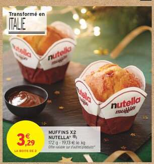 MUFFINS X2 NUTELLA