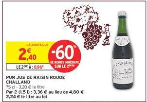 Pur Jus de Raisin Rouge Challand