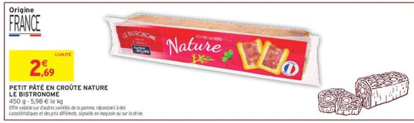 PETIT PÂTÉ EN CROÛTE NATURE LE BISTRONOME