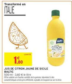 Jus de Citron Jaune de Sicile Baltic