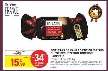 FOIE GRAS DE CANARD ENTIER IGP SUD OUEST DÉGUSTATION TORCHON LABEYRIE