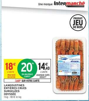 LANGOUSTINES ENTIÈRES CRUES SURGELÉES ODYSSÉE