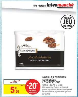 MORILLES ENTIÈRES SURGELÉES LES CRÉATIONS